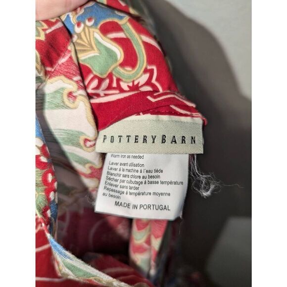 Rare Pottery Barn PALAMPORE Set of 2 Standard Pillow Shams Floral Red Green Blue - Picture 5 of 11